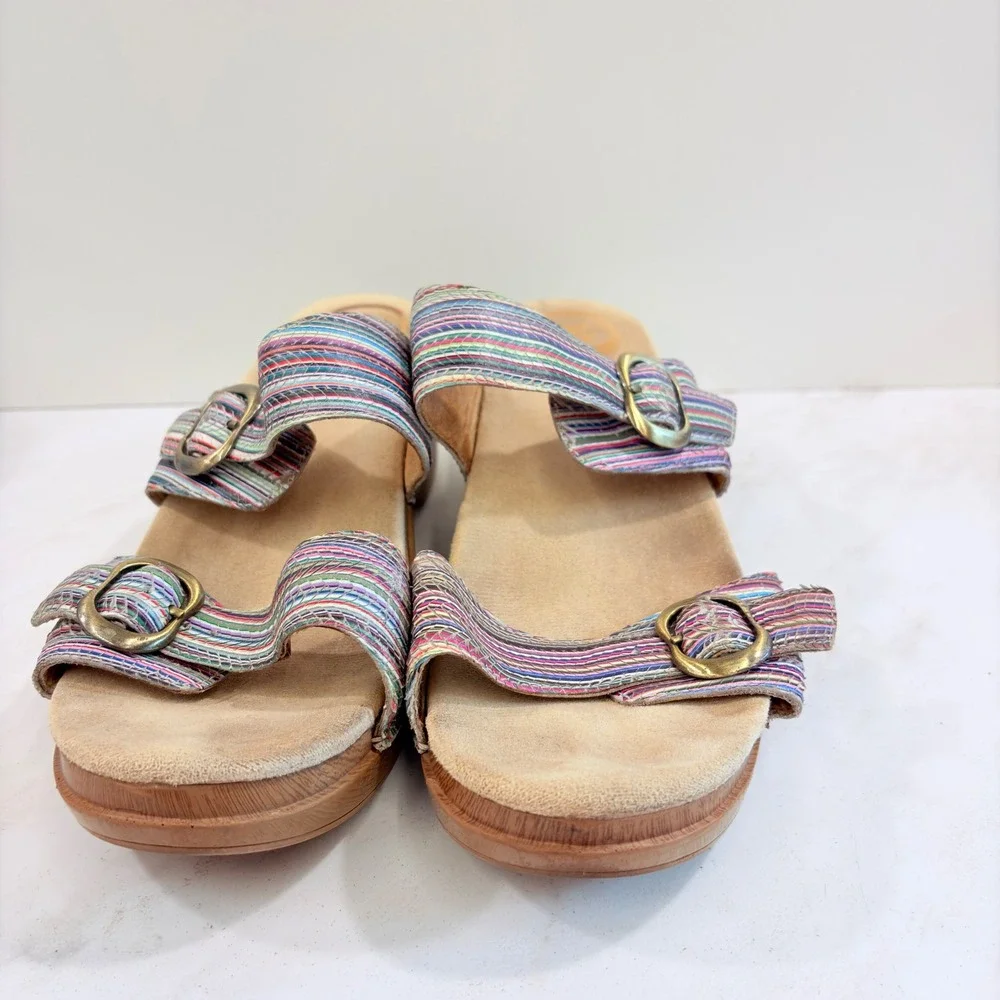 Boho Retro Wedge Sandals Striped Buckle Dansko Women Multi EU 4 / US 10.5